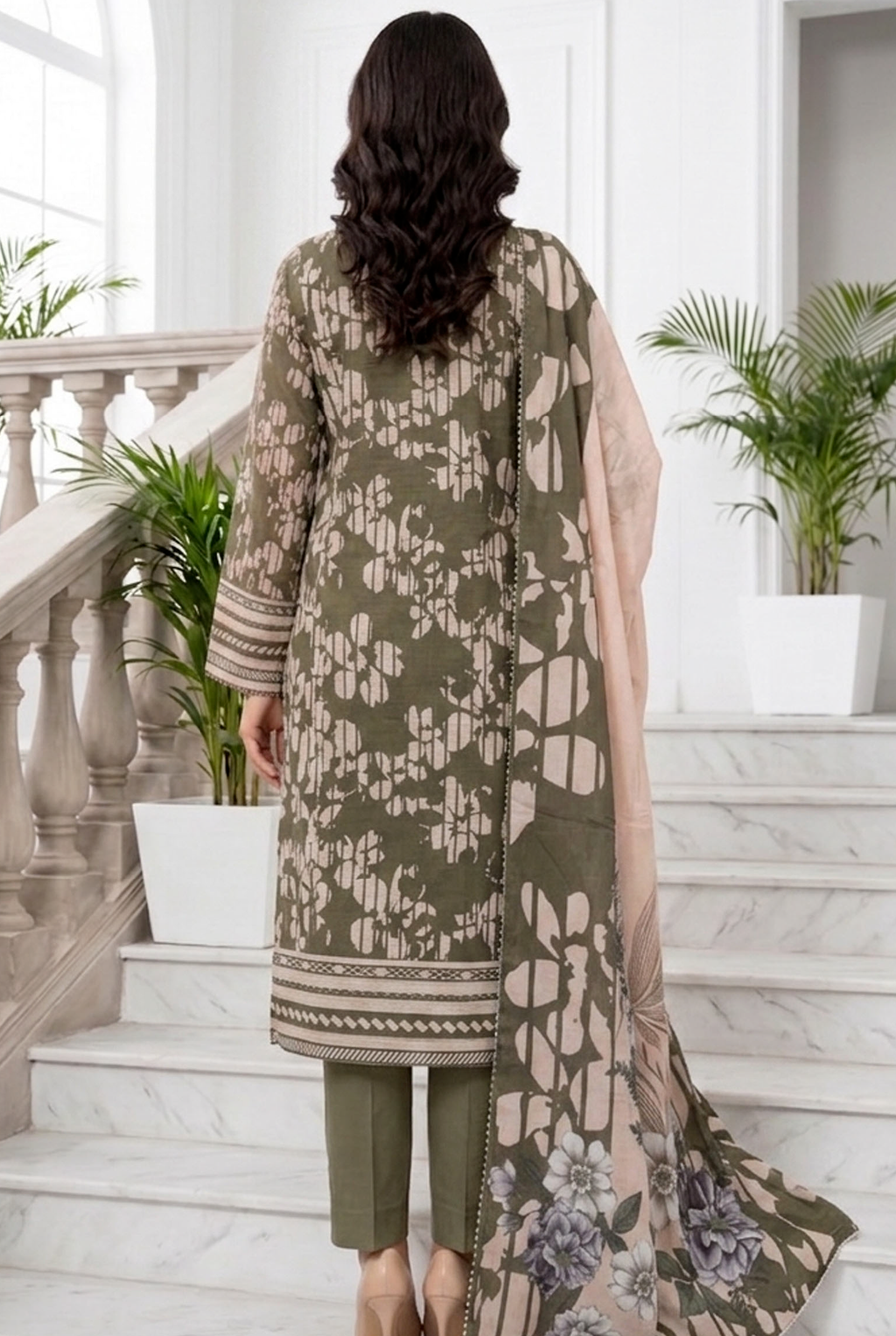 Intricate Embroidered Unstitched 3 Piece Dress with Statement Dupatta – Luxury Party Wear
