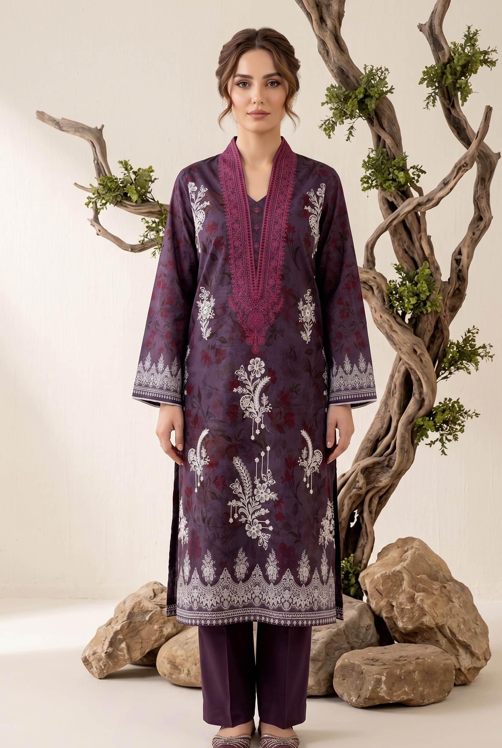 Luxury Heavy Embroidered  Unstitched 3 Piece Suit with Fancy Dupatta – Wedding Formal Wear