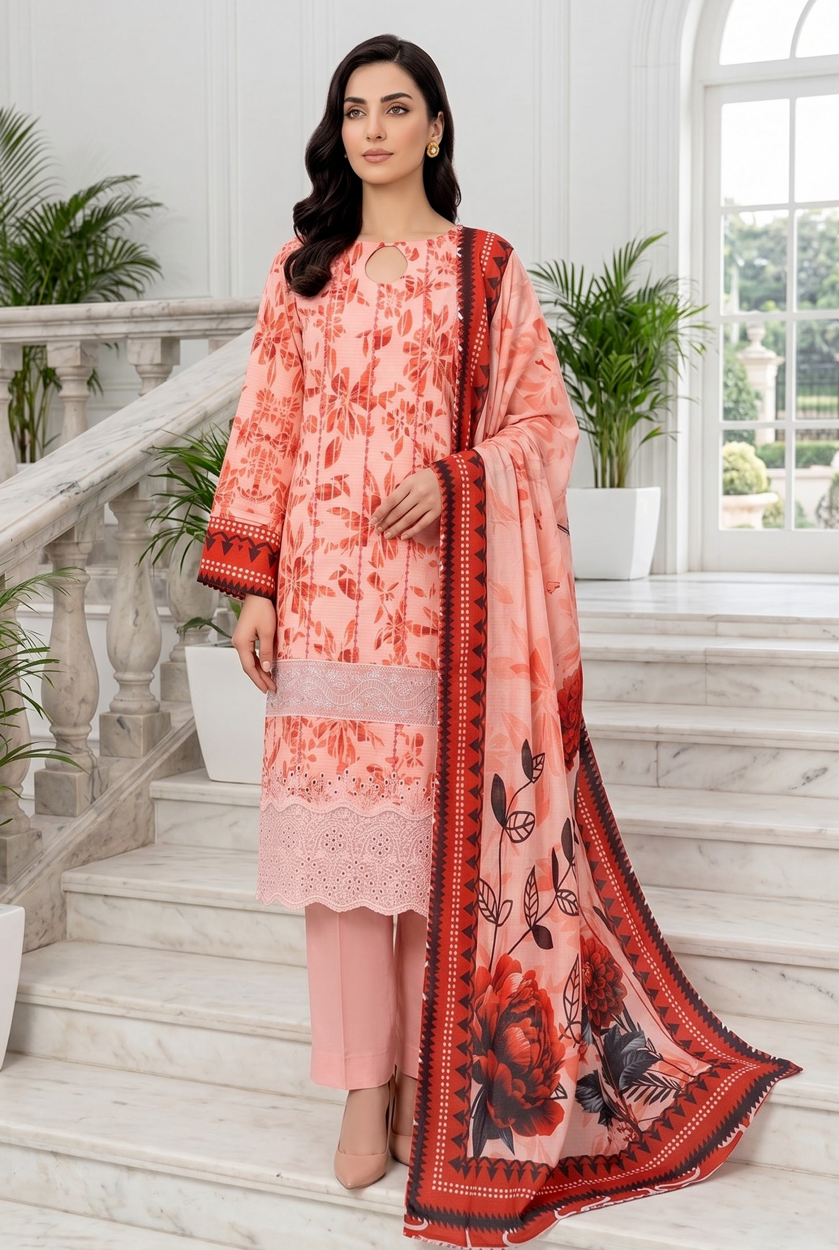 Luxury Heavy Embroidered Net Unstitched 3 Piece Suit with Organza Dupatta – Wedding Formal Wear