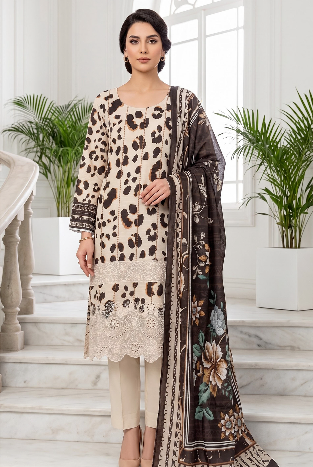 Luxury Embroidered 3 Piece Unstitched Suit with Elegant Dupatta – Formal Party Wear for Women