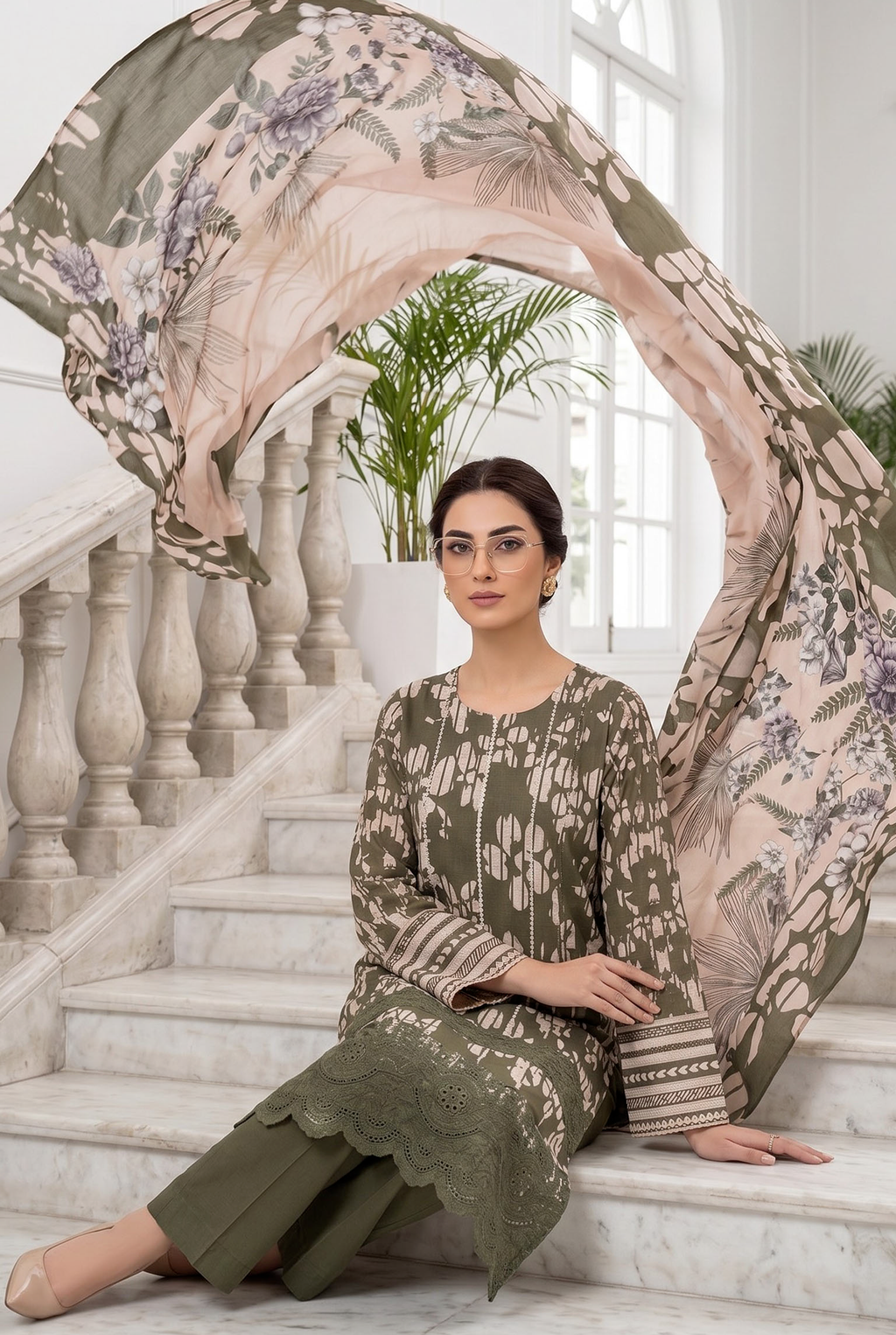 Intricate Embroidered Unstitched 3 Piece Dress with Statement Dupatta – Luxury Party Wear