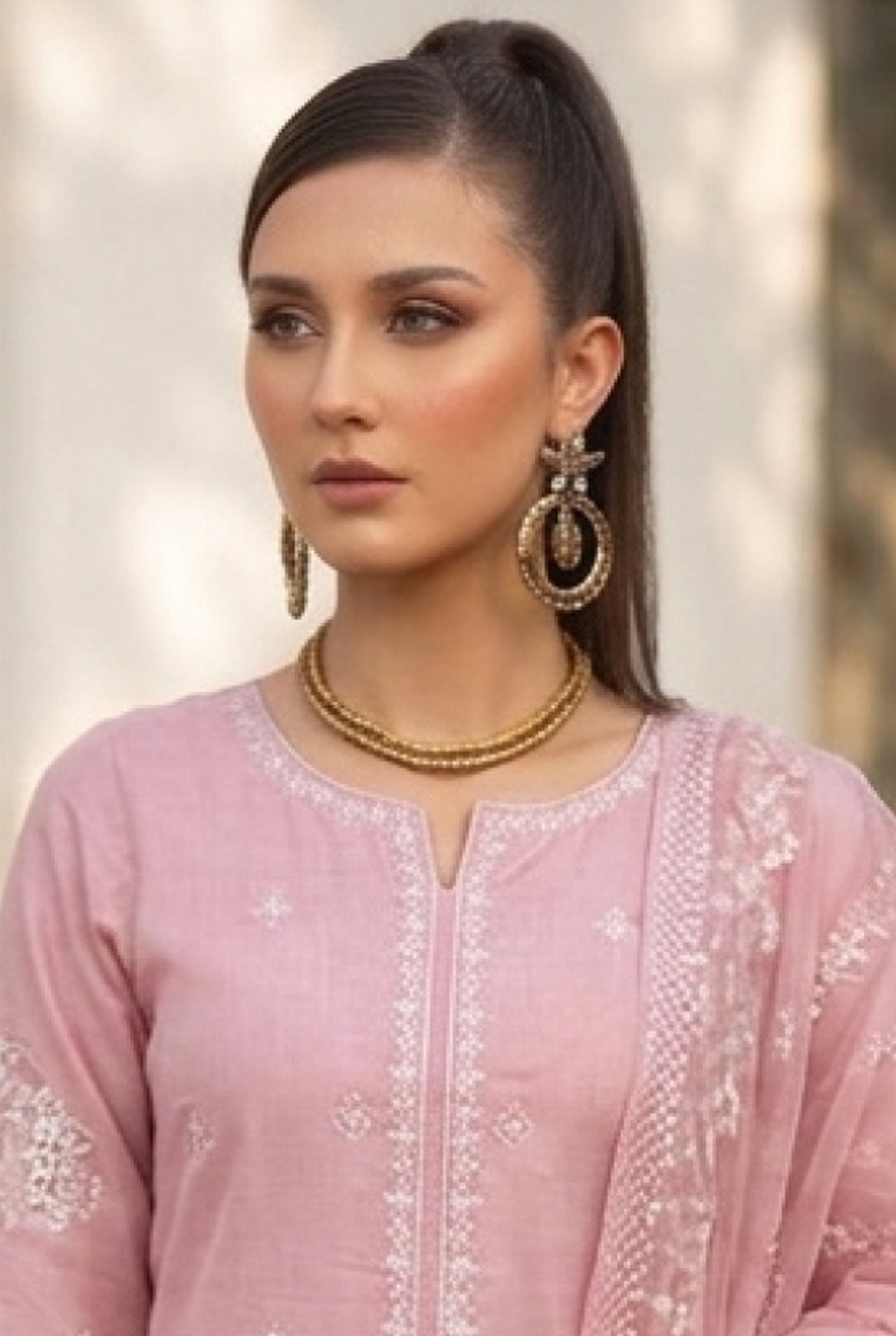 Elegant Embroidered Unstitched 3PC Suit with Detailed Dupatta – Designer Formal Dress