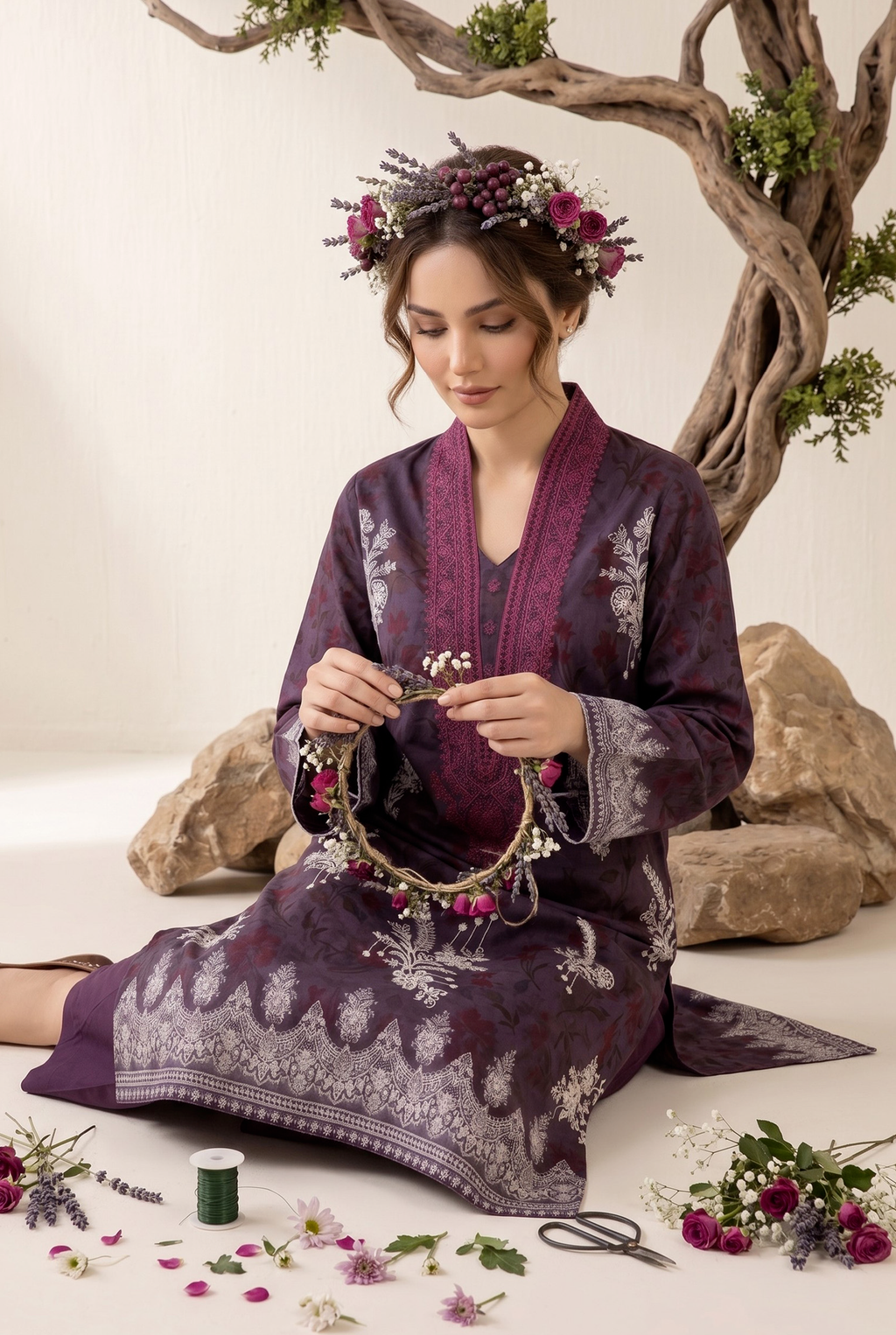 Luxury Heavy Embroidered  Unstitched 3 Piece Suit with Fancy Dupatta – Wedding Formal Wear