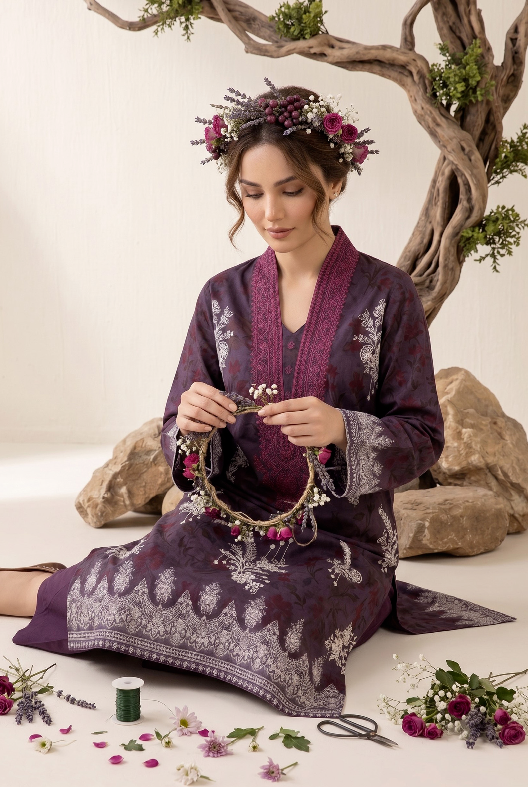 Luxury Heavy Embroidered  Unstitched 3 Piece Suit with Fancy Dupatta – Wedding Formal Wear