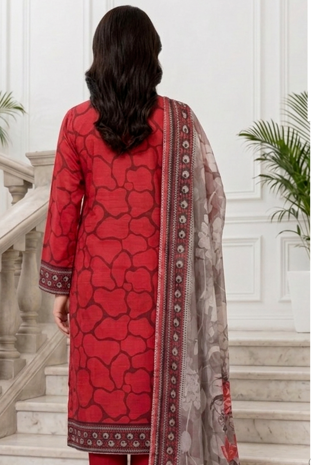 Luxury Heavy Embroidered Net Unstitched 3 Piece Suit with Organza Border Dupatta – Wedding Formal Wear
