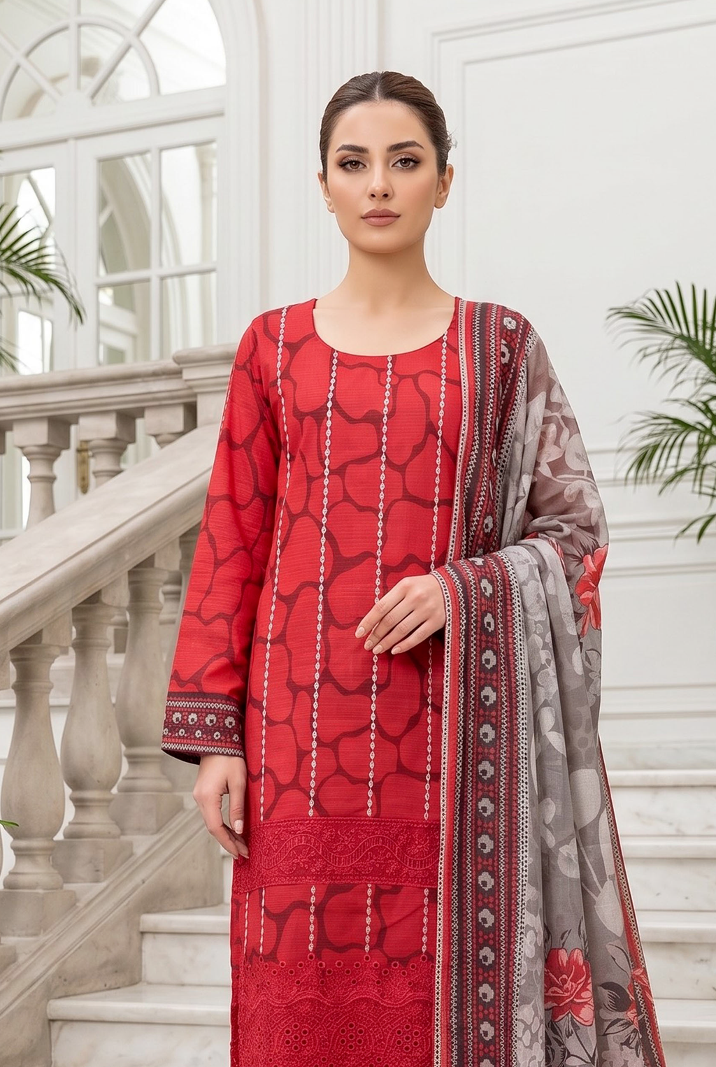 Luxury Heavy Embroidered Net Unstitched 3 Piece Suit with Organza Border Dupatta – Wedding Formal Wear