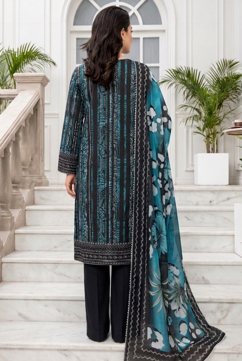 Heavy Embroidered Net Unstitched 3 Piece Dress with Organza Border Dupatta – Luxury Wear